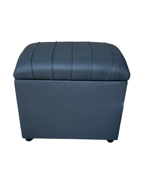 Baúl Tubular Gris Eco Cuero Muebles Rimar-0