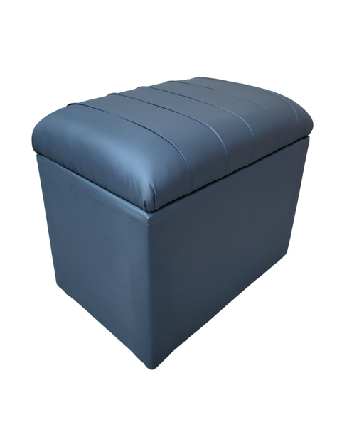 Baúl Tubular Gris Eco Cuero Muebles Rimar-1
