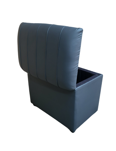Baúl Tubular Gris Eco Cuero Muebles Rimar-3