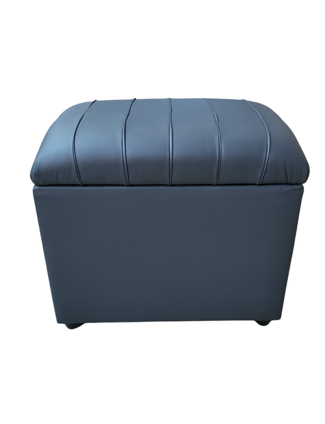 Baúl Tubular Gris Eco Cuero Muebles Rimar-4
