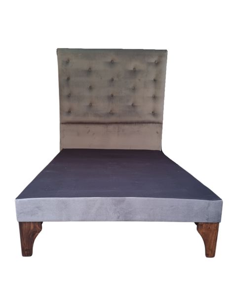 Base Cama Europea 1.5 plazas + Respaldo a Piso Gris Felpa -0