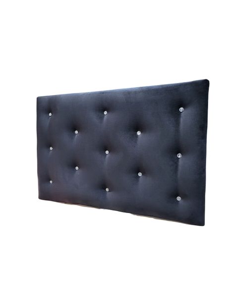 RESPALDO 1 PLAZA FELPA NEGRO BOTON DIAMANTE -3
