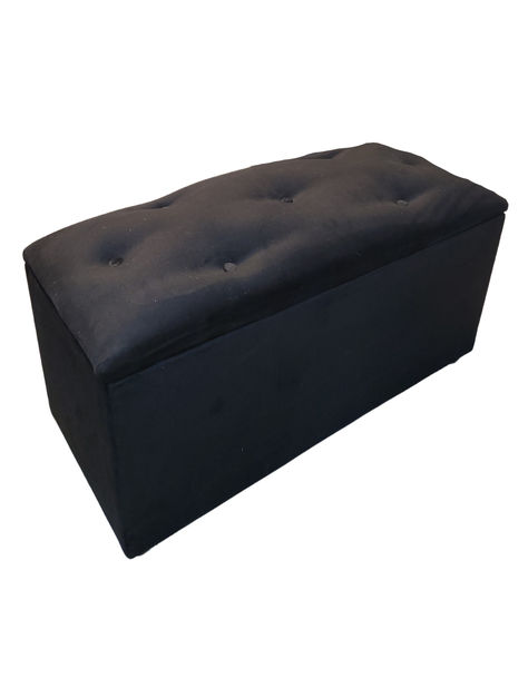 Baul Botone XL Negro Felpa  95X40X50X40 Rimar-1