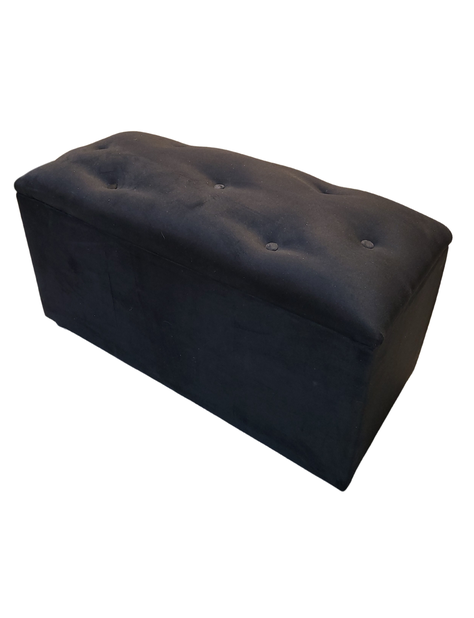 Baul Botone XL Negro Felpa  95X40X50X40 Rimar-2