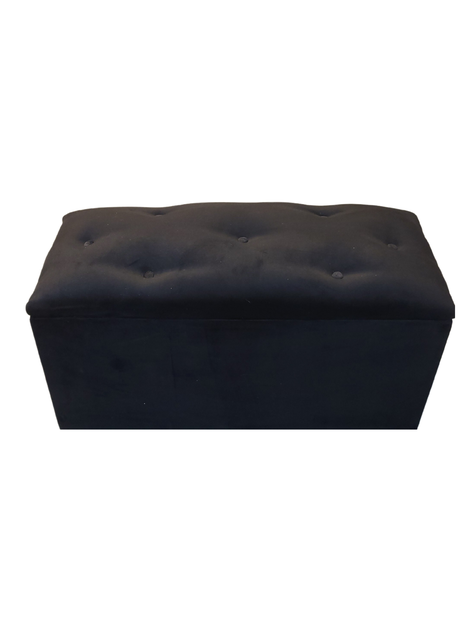 Baul Botone XL Negro Felpa  95X40X50X40 Rimar-4