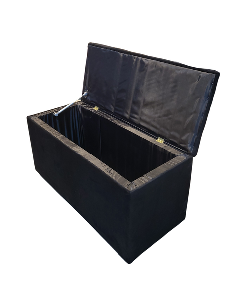 Baul Botone XL Negro Felpa  95X40X50X40 Rimar-5