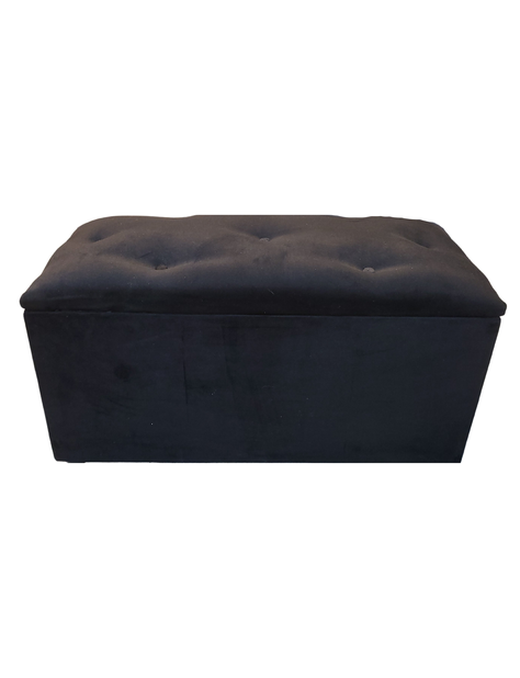 Baul Botone XL Negro Felpa  95X40X50X40 Rimar-6
