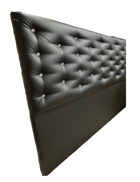 RESPALDO A PISO KING BOTON DIAMANTE NEGRO ECO CUERO -1