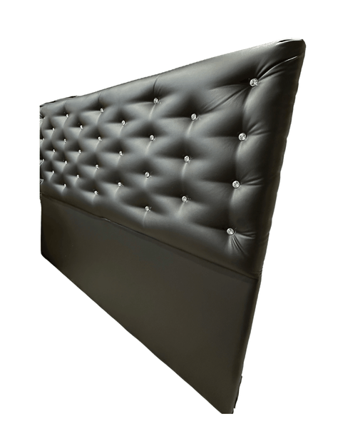 RESPALDO A PISO KING BOTON DIAMANTE NEGRO ECO CUERO -2