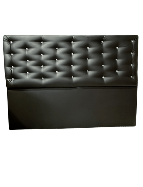 RESPALDO A PISO KING BOTON DIAMANTE NEGRO ECO CUERO -3