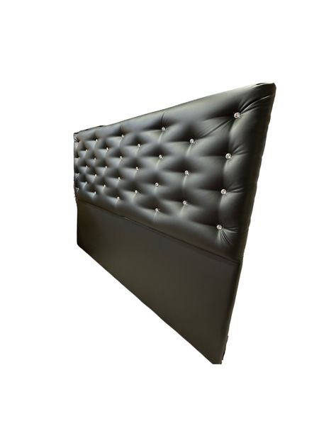 RESPALDO A PISO KING BOTON DIAMANTE NEGRO ECO CUERO -4