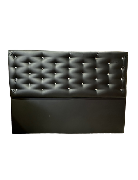 RESPALDO A PISO KING BOTON DIAMANTE NEGRO ECO CUERO -6