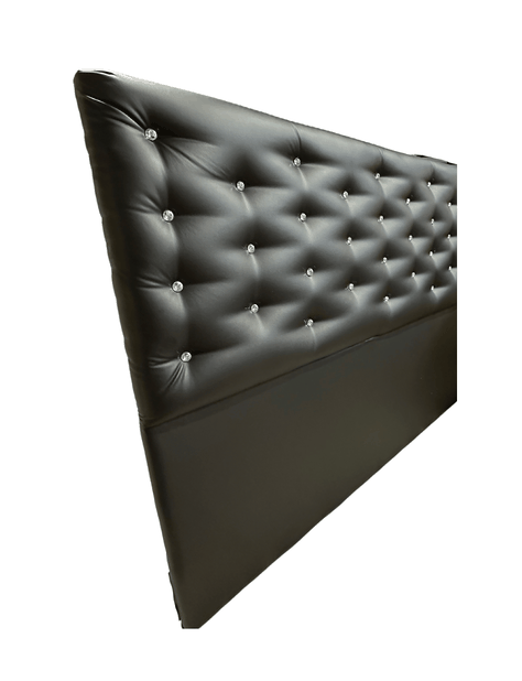 RESPALDO A PISO KING BOTON DIAMANTE NEGRO ECO CUERO -7