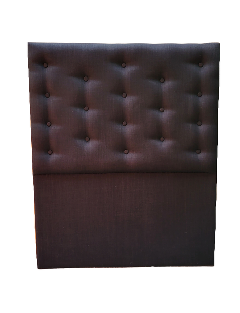 Respaldo 1.5 Plazas a Piso Botone Negro Lino Muebles Rimar-2