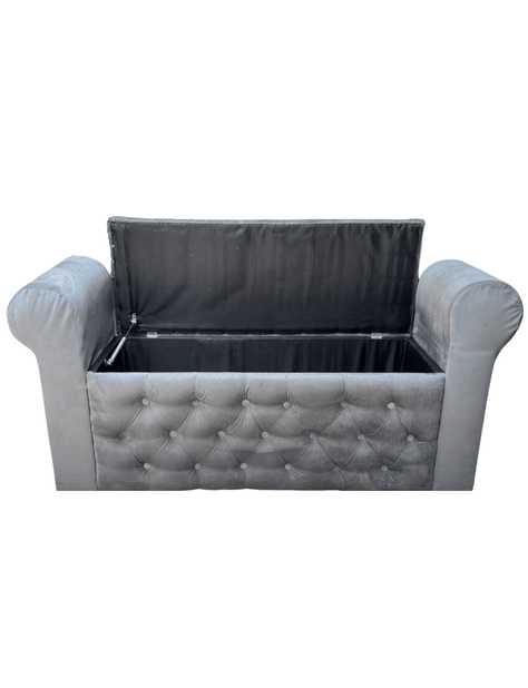 BANQUETA BAUL CON BRAZOS FELPA GRIS -3