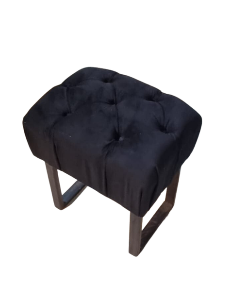 Banqueta Capitoné Negro Felpa Rimar-2