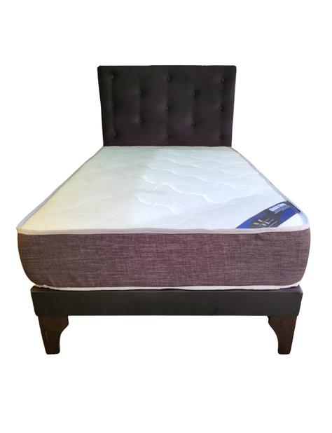 CAMA EUROPEA RIMAR 1.5P NEGRA FELPA -0