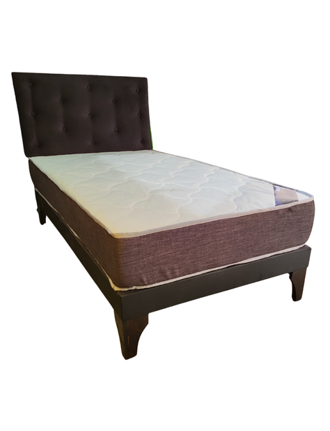 CAMA EUROPEA RIMAR 1.5P NEGRA FELPA -1