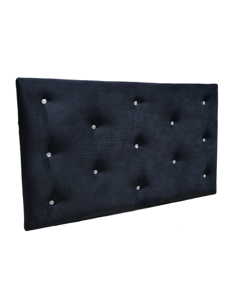 Respaldo 1.5 P Boton Diamante Negro Felpa Muebles Rimar-2