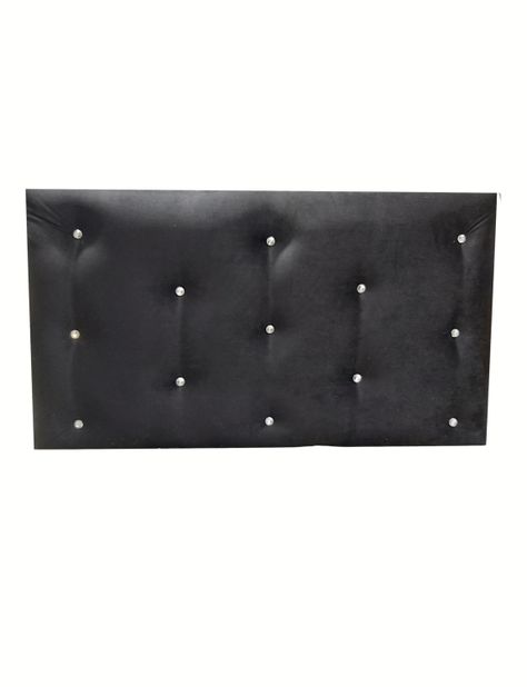 Respaldo 1.5 P Boton Diamante Negro Felpa Muebles Rimar-3
