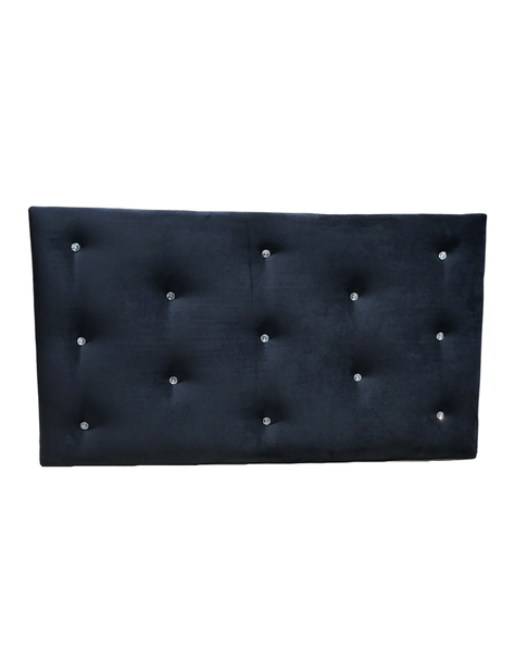 Respaldo 1.5 P Boton Diamante Negro Felpa Muebles Rimar-6