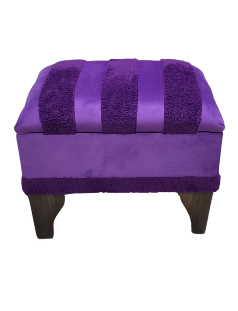 Banqueta Baúl Pelu Morado 60x40x45x20  Muebles Rimar-0