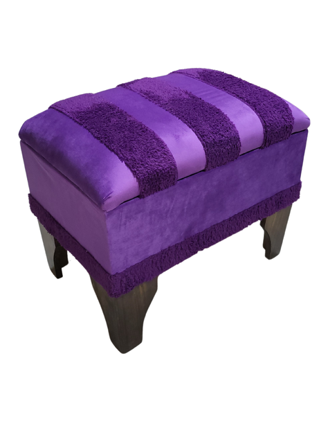 Banqueta Baúl Pelu Morado 60x40x45x20  Muebles Rimar-1