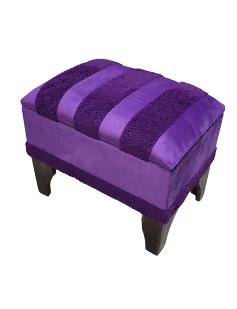 Banqueta Baúl Pelu Morado 60x40x45x20  Muebles Rimar-2
