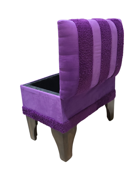 Banqueta Baúl Pelu Morado 60x40x45x20  Muebles Rimar-5