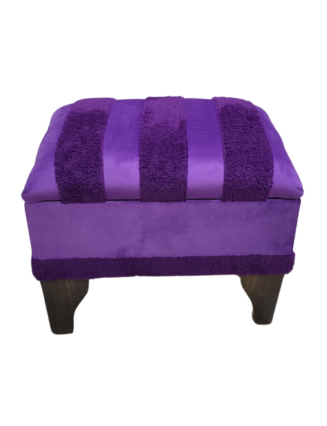 Banqueta Baúl Pelu Morado 60x40x45x20  Muebles Rimar-3
