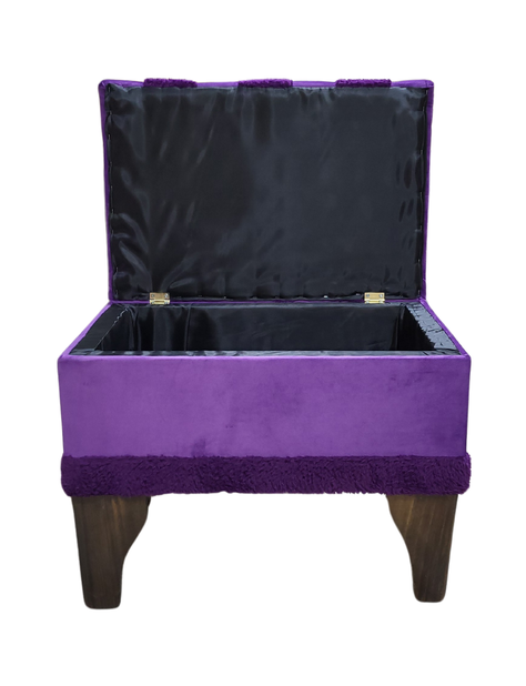 Banqueta Baúl Pelu Morado 60x40x45x20  Muebles Rimar-4