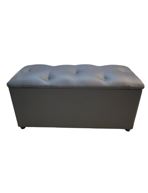 Baul Botone XL Gris Eco Cuero 105X40X50X40 Rimar-0