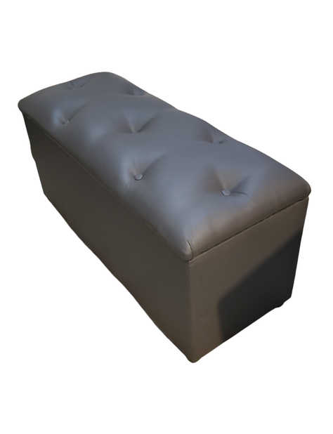 Baul Botone XL Gris Eco Cuero 105X40X50X40 Rimar-2