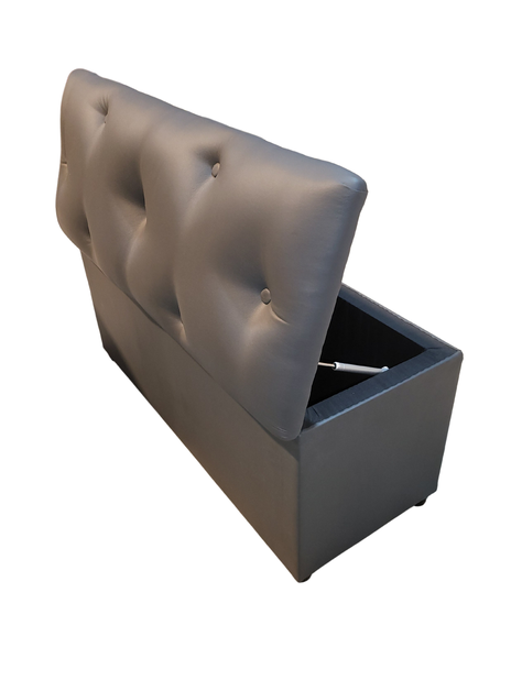 Baul Botone XL Gris Eco Cuero 105X40X50X40 Rimar-3