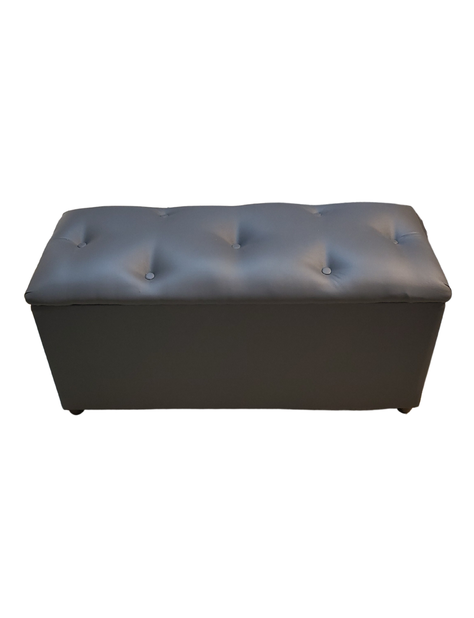 Baul Botone XL Gris Eco Cuero 105X40X50X40 Rimar-4