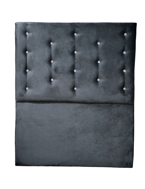 Respaldo 1 1/2 Negro Felpa Botón Diamante a piso Muebles Rimar-0