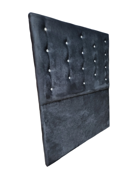 Respaldo 1 1/2 Negro Felpa Botón Diamante a piso Muebles Rimar-1