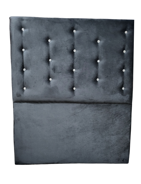 Respaldo 1 1/2 Negro Felpa Botón Diamante a piso Muebles Rimar-3
