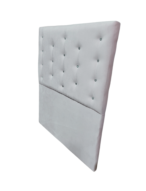Respaldo 1 Plaza Crudo Felpa Botón Diamante a piso Muebles Rimar-2