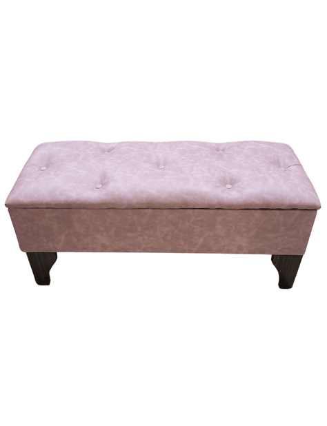 Baúl Botone Palo Rosa Eco Cuero Rimar 105x40x45x20-0