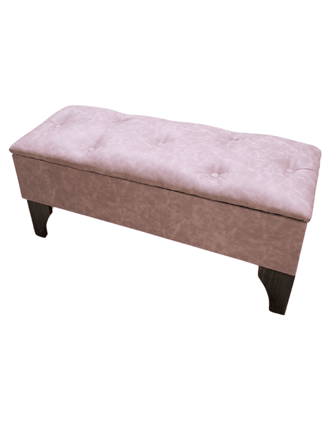 Baúl Botone Palo Rosa Eco Cuero Rimar 105x40x45x20-3