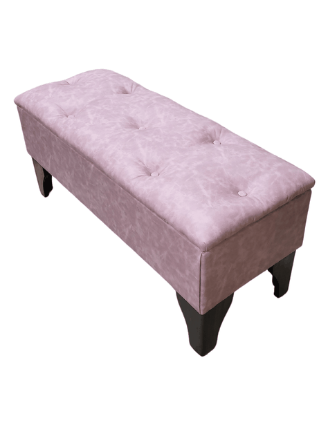 Baúl Botone Palo Rosa Eco Cuero Rimar 105x40x45x20-5