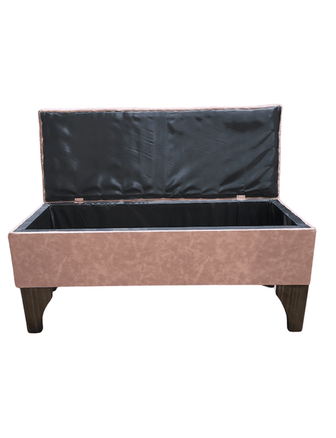 Baúl Botone Palo Rosa Eco Cuero Rimar 105x40x45x20-6
