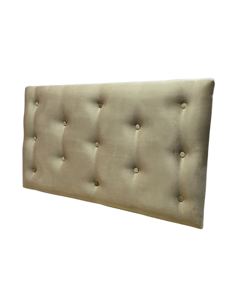 Respaldo 1.5 Plazas Botone Felpa Mostaza Muebles Rimar-3