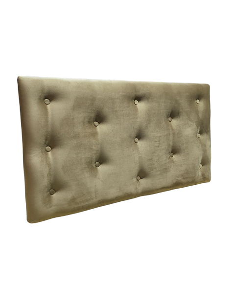 Respaldo 1.5 Plazas Botone Felpa Mostaza Muebles Rimar-1