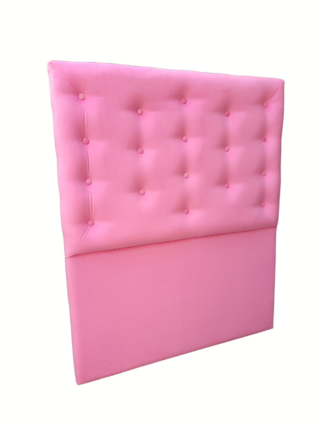 Respaldo 1 Plaza Rosado Botón Diamante a piso Muebles Rimar-1