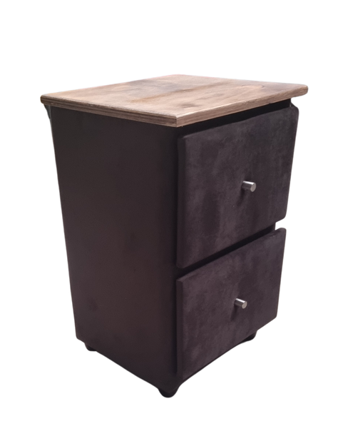 Velador Doble Cajon Chocolate Felpa -1