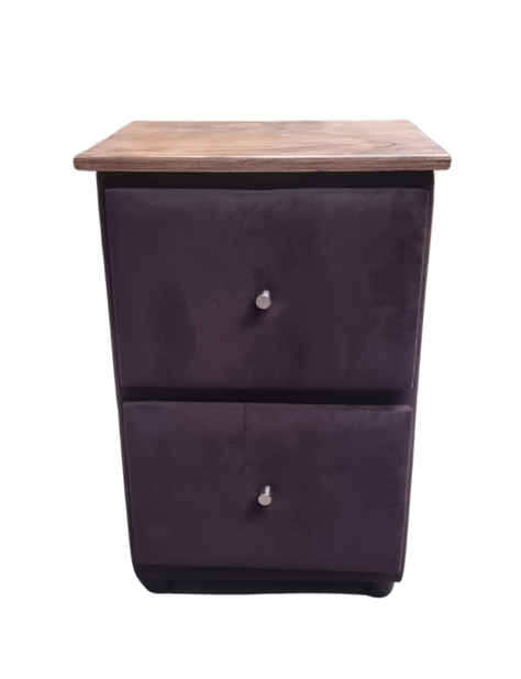 Velador Doble Cajon Chocolate Felpa -0