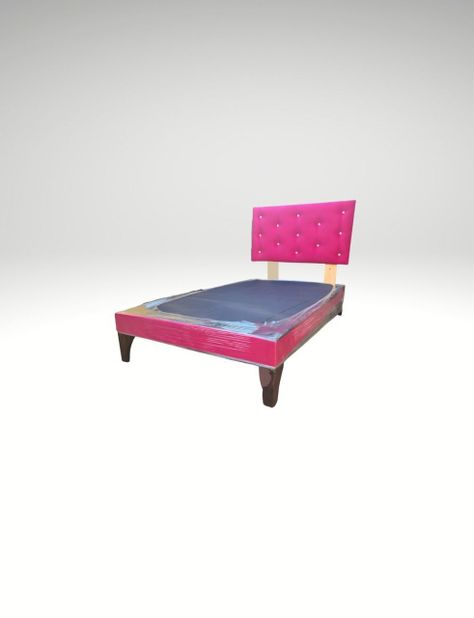 Base 1.5P + Respaldo Botoné Rosa Diamante Felpa-2
