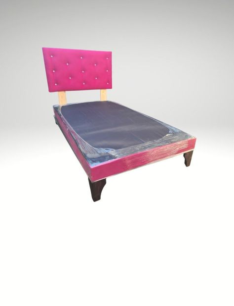 Base 1.5P + Respaldo Botoné Rosa Diamante Felpa-3